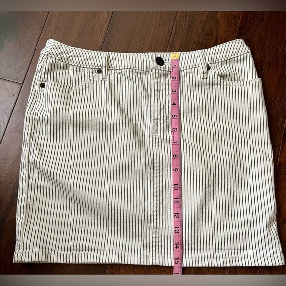 Fossil classic denim pinstripe skirt size 29 5 pocket style Gently Used - Picture 6 of 8
